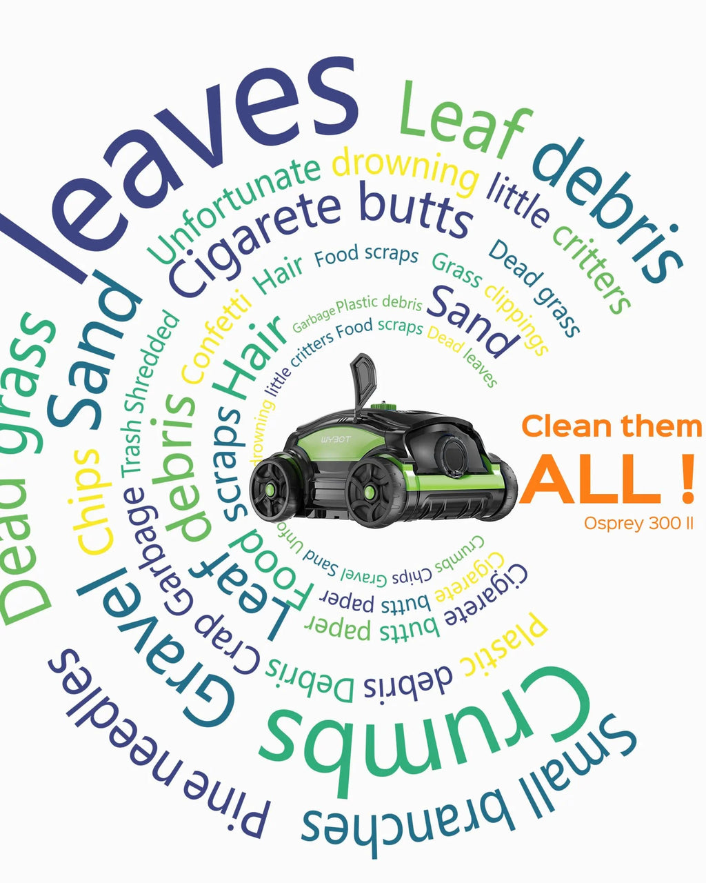 Cordless Robotic Pool Cleaner 45W 130Mins Black and Blue Z9358