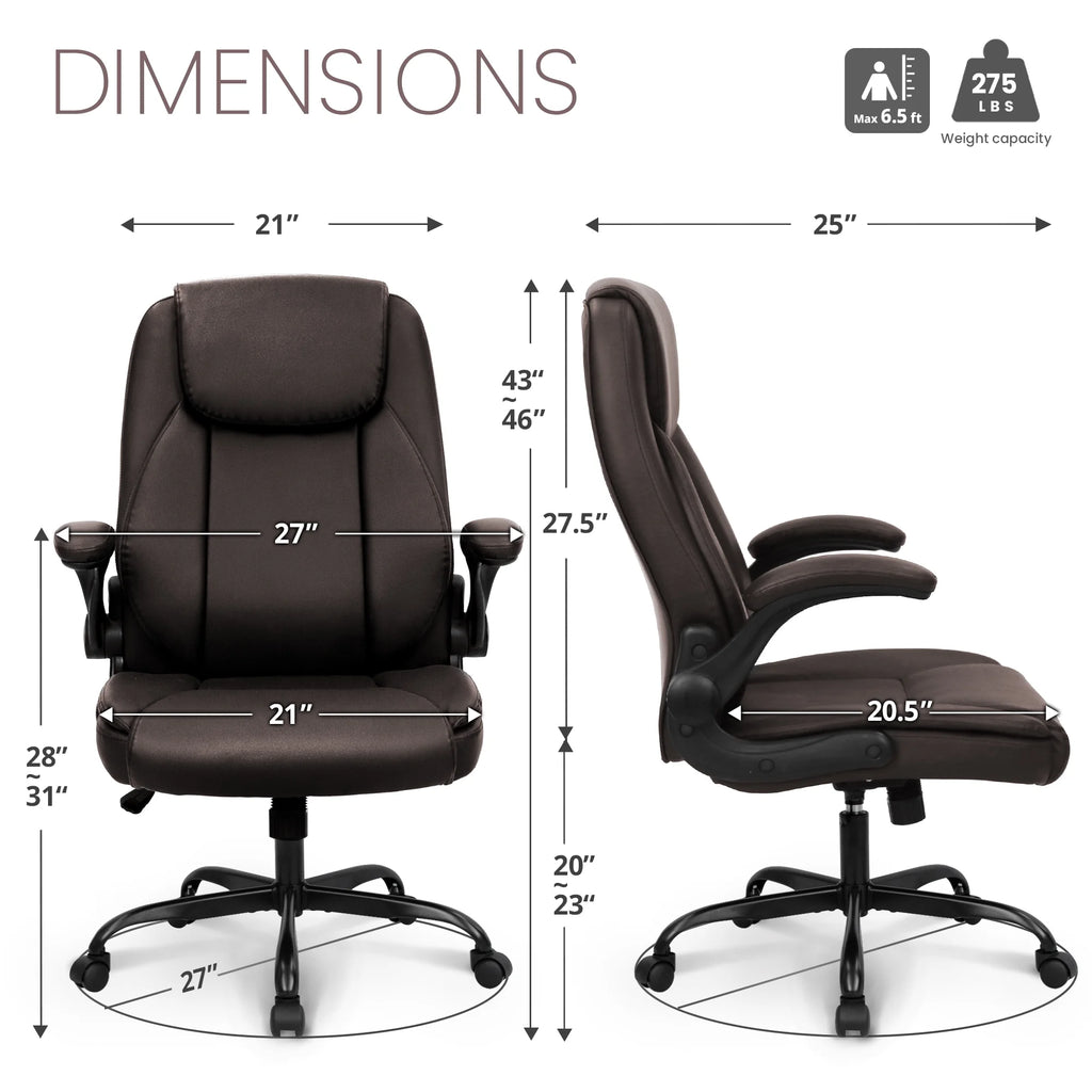 Brown Ergonomic PU Leather Office Chair U601