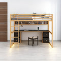 Full Size Metal Loft Bed with Desk G910