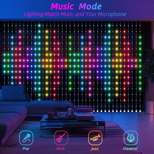 Smart LED Color Changing Curtain Lights with Remote Z560