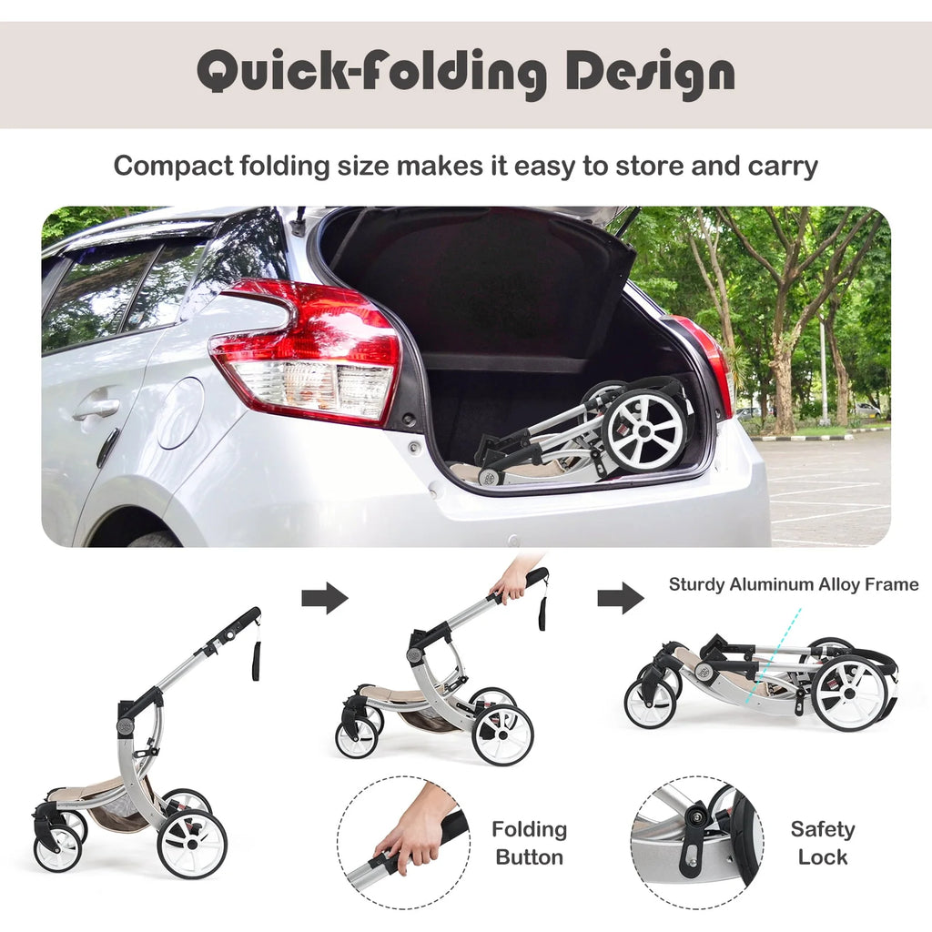 2-in-1 Baby Stroller with Reversible Seat Black S1922