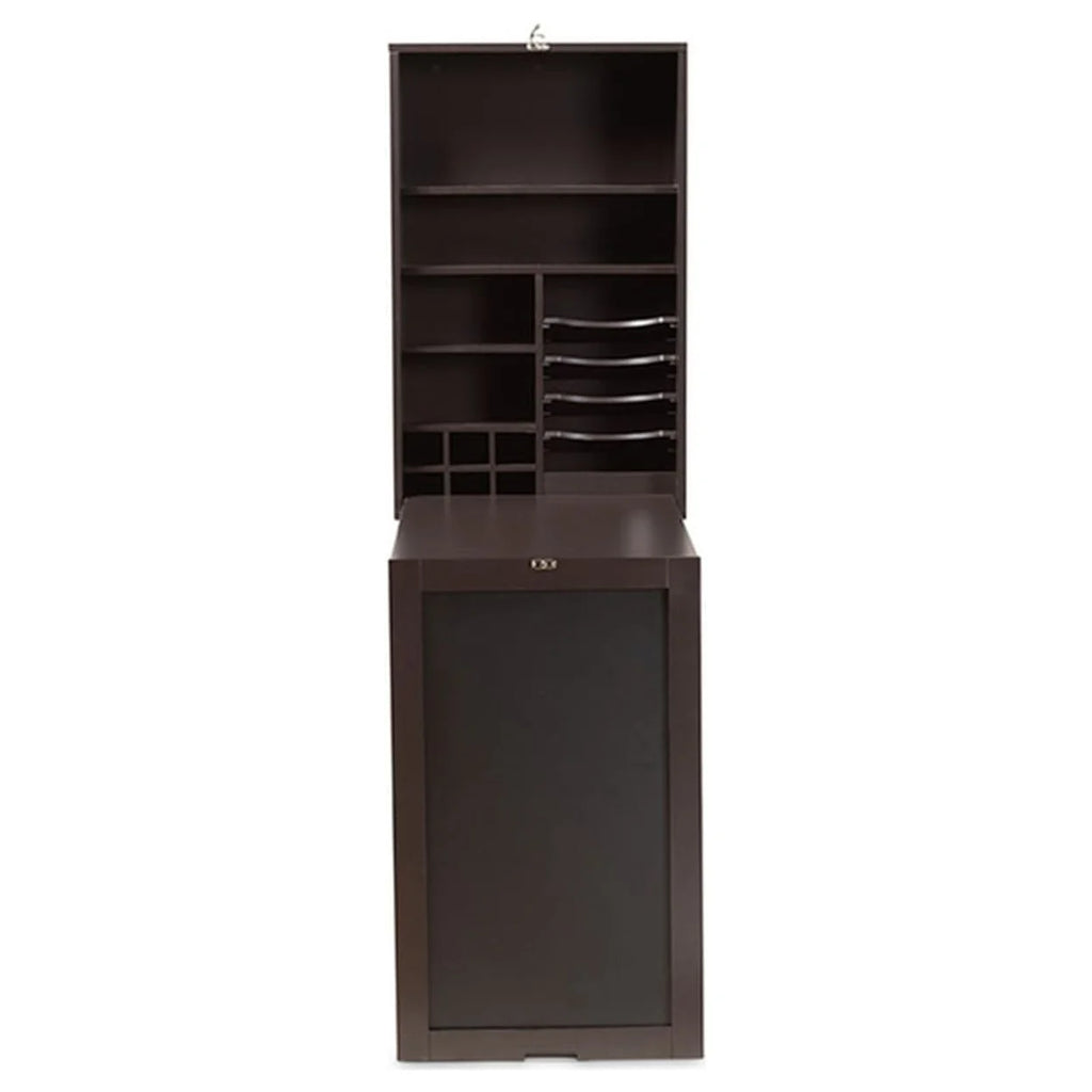 Dark Brown Wood Wall-Mounted Folding Desk X514