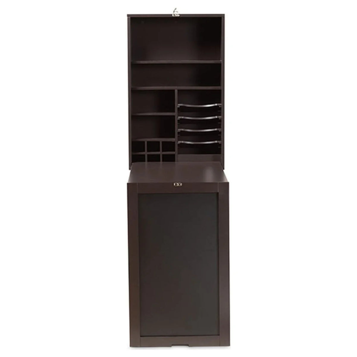 Dark Brown Wood Wall-Mounted Folding Desk X514