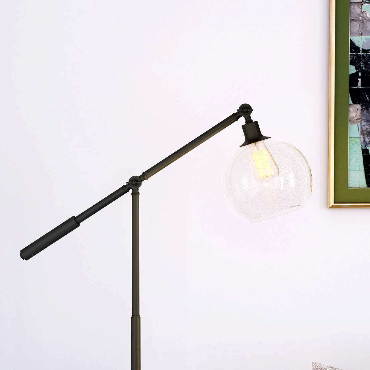 Industrial Metal Floor Lamp with Globe Shade I569