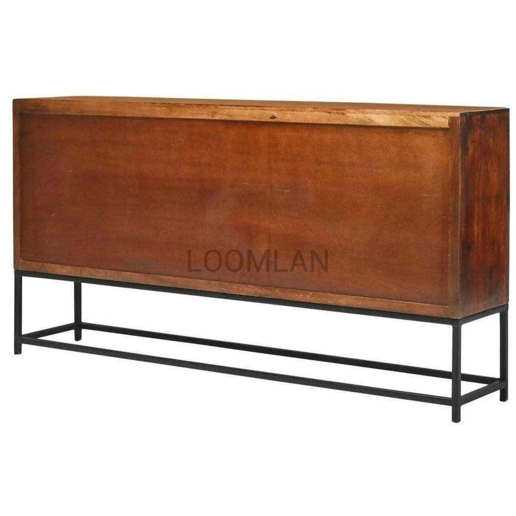 Reclaimed Wood Sideboard Credenza on Metal Stand A671