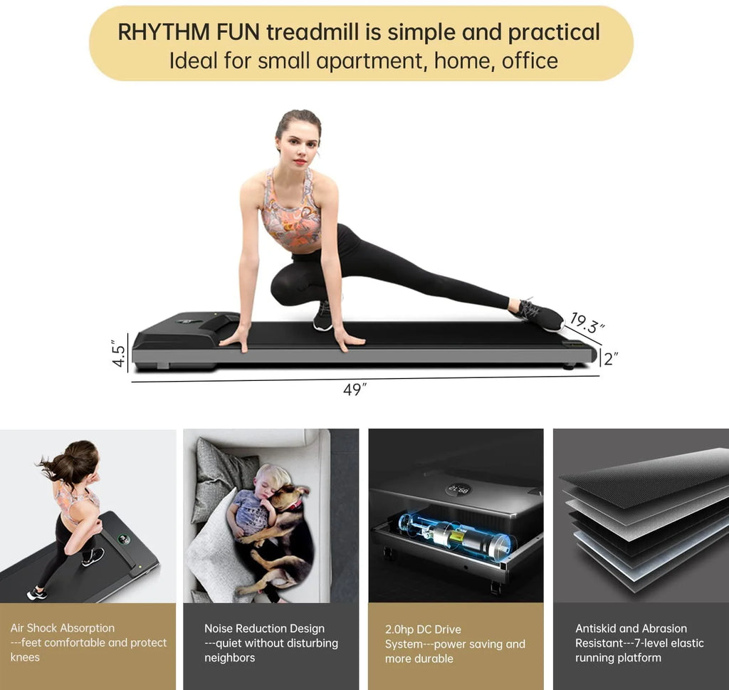 Under Desk Walking Treadmill Compact Portable Mini Treadmill H7556