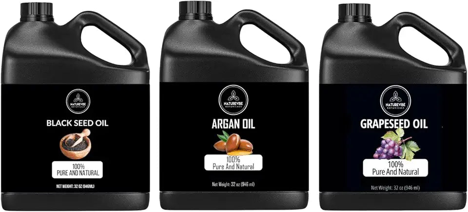 Black Seed Oil, Argan Oil and Grapeseed Oil 32oz V699