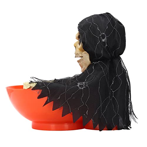 Animated Skeleton Candy Bowl with Light Up Eyes and Sound V203