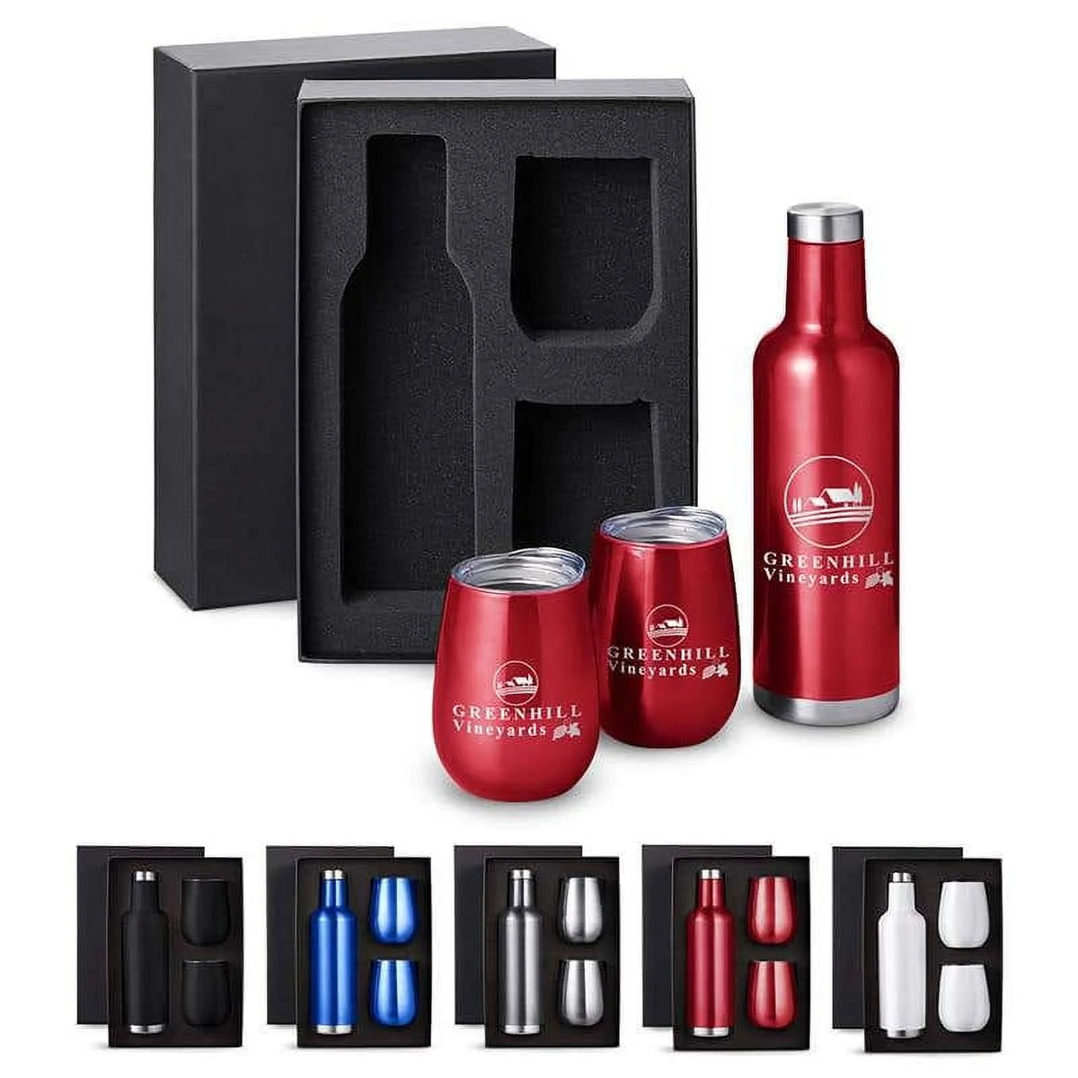 Set of 60 Stainless Steel Vacuum Insulated Wine Bottle with Lid J945