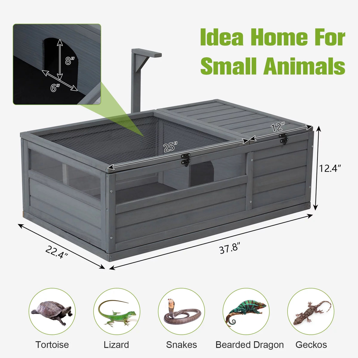 Large Wooden Tortoise House Enclosure with Support Frame F4115