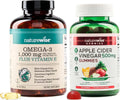 Omega-3 Fish Oil 1000mg 180-Count + Apple Cider Vinegar Gummies 500mg 60-Count W78563
