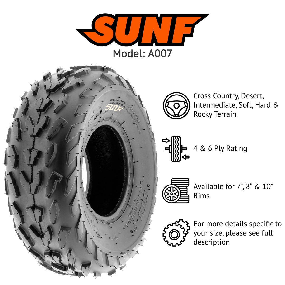 All Trail ATV UTV Tires 18x7-7 4 PR Pair of 2 T21470