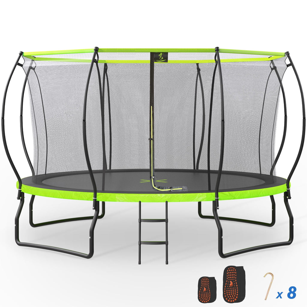 14FT Trampoline with Enclosure, Ladder, Basketball Hoop, Ball R56241