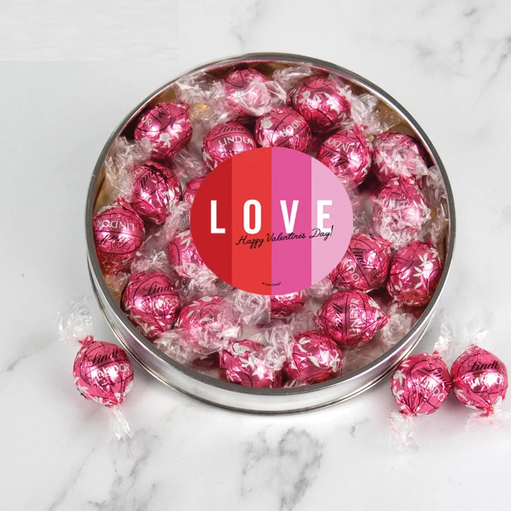 Large Plastic Candy Gift Tin with Chocolate Truffles T248