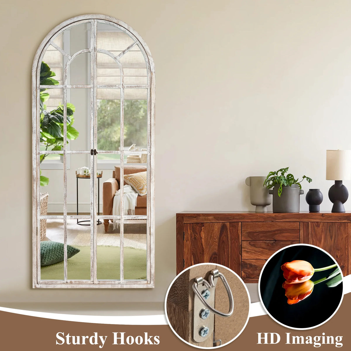 71"x32" Arched Foldable Full Length Floor Mirror R8383