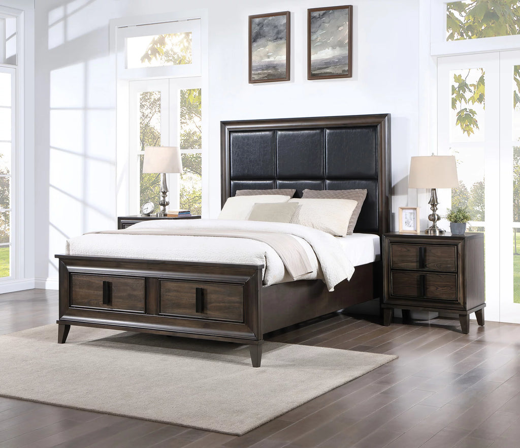 Dark Brown 3-Piece Upholstered Storage Bedroom Set U531202