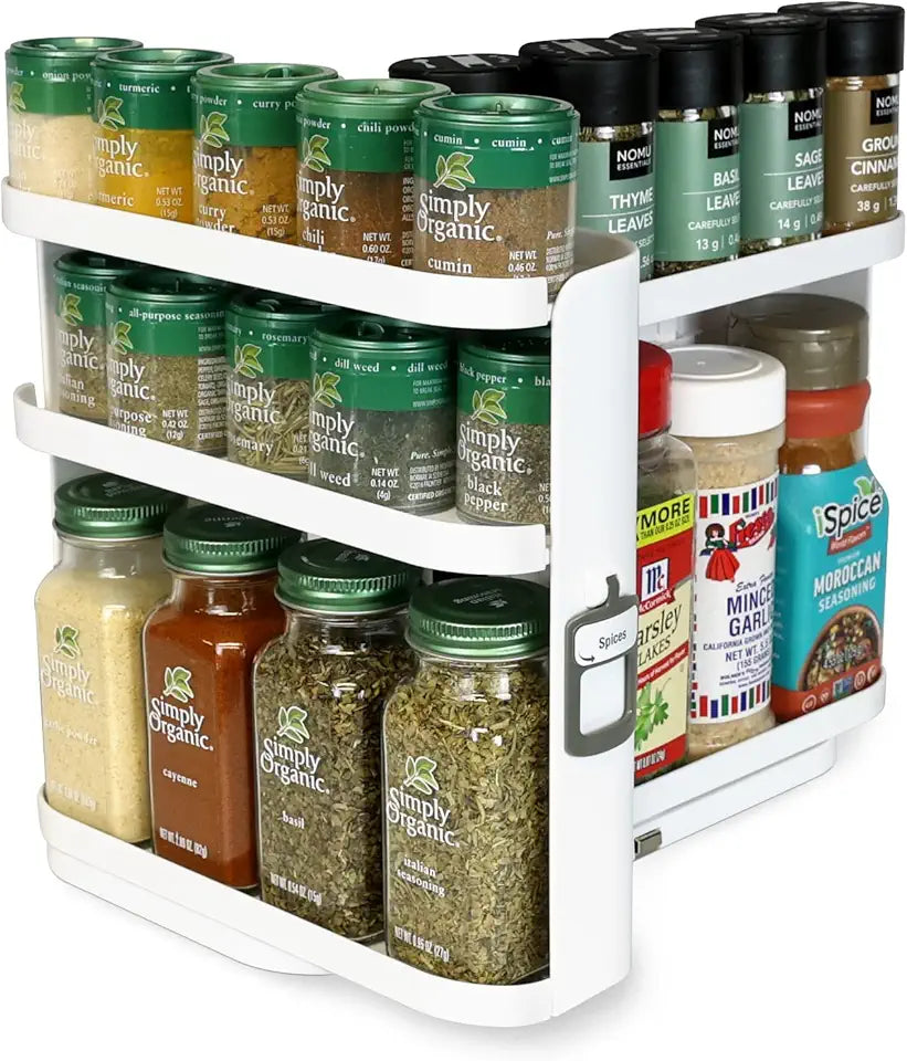 Cabinet Caddy Spice Rack Organizer with 3 Adjustable Shelves B647305