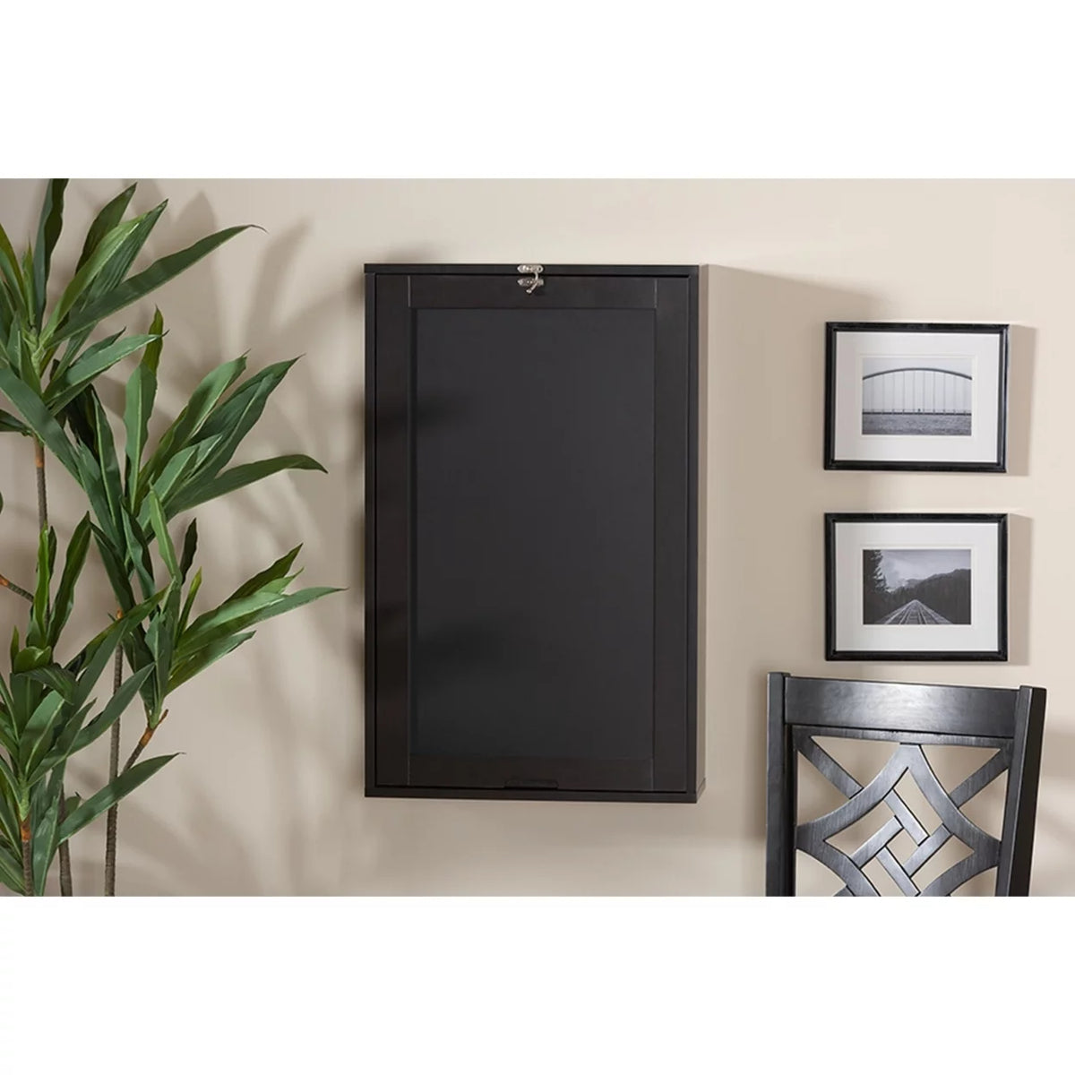 Dark Brown Wood Wall-Mounted Folding Desk X514