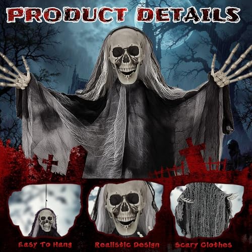 Hanging Skeleton Ghost Halloween Decoration R911678