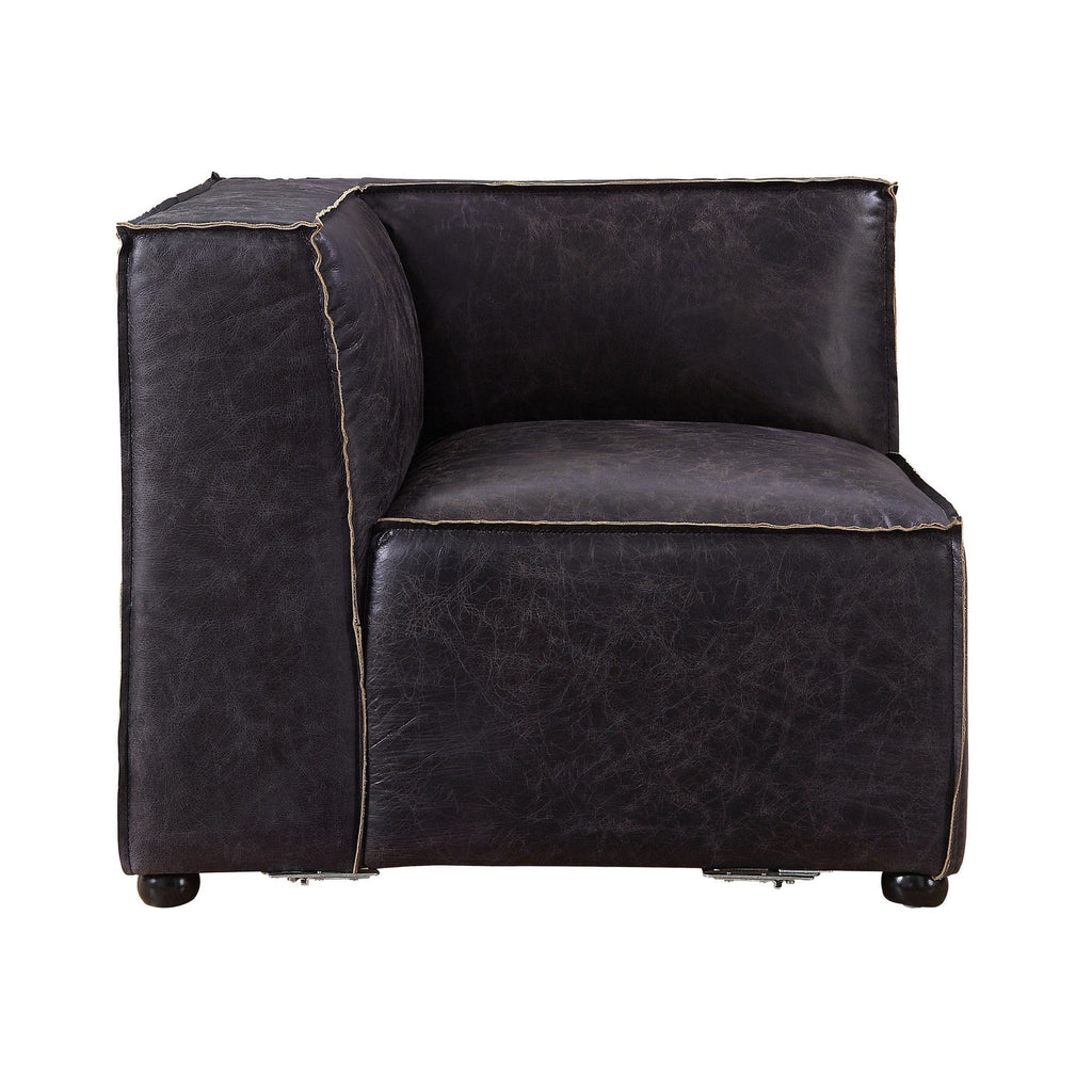 Gray Top Grain Leather Modular Wedge O342