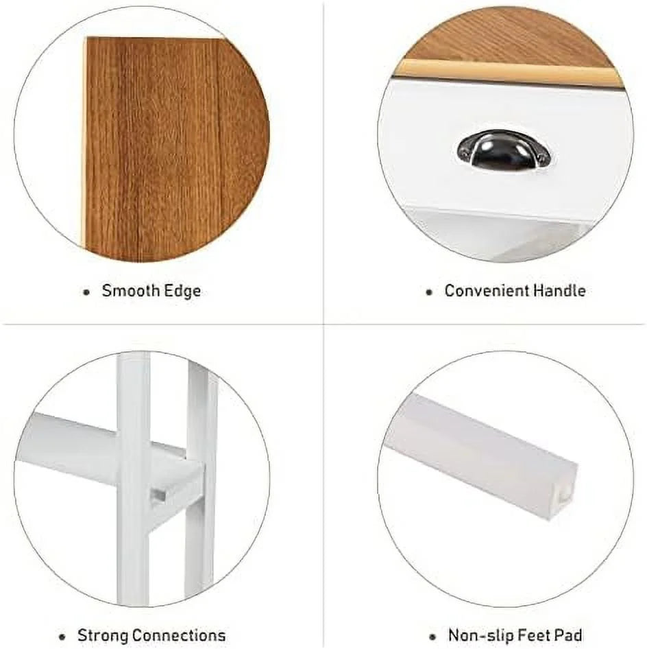 Small Corner Desk with Shelves Drawer E182219