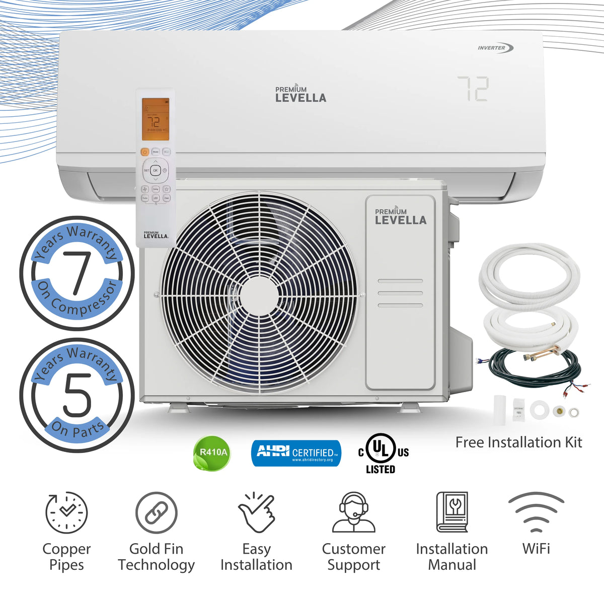 24000 Btu 18.5 SEER2 Inverter Mini Split Air Conditioner Heat Pump 220V Y237952