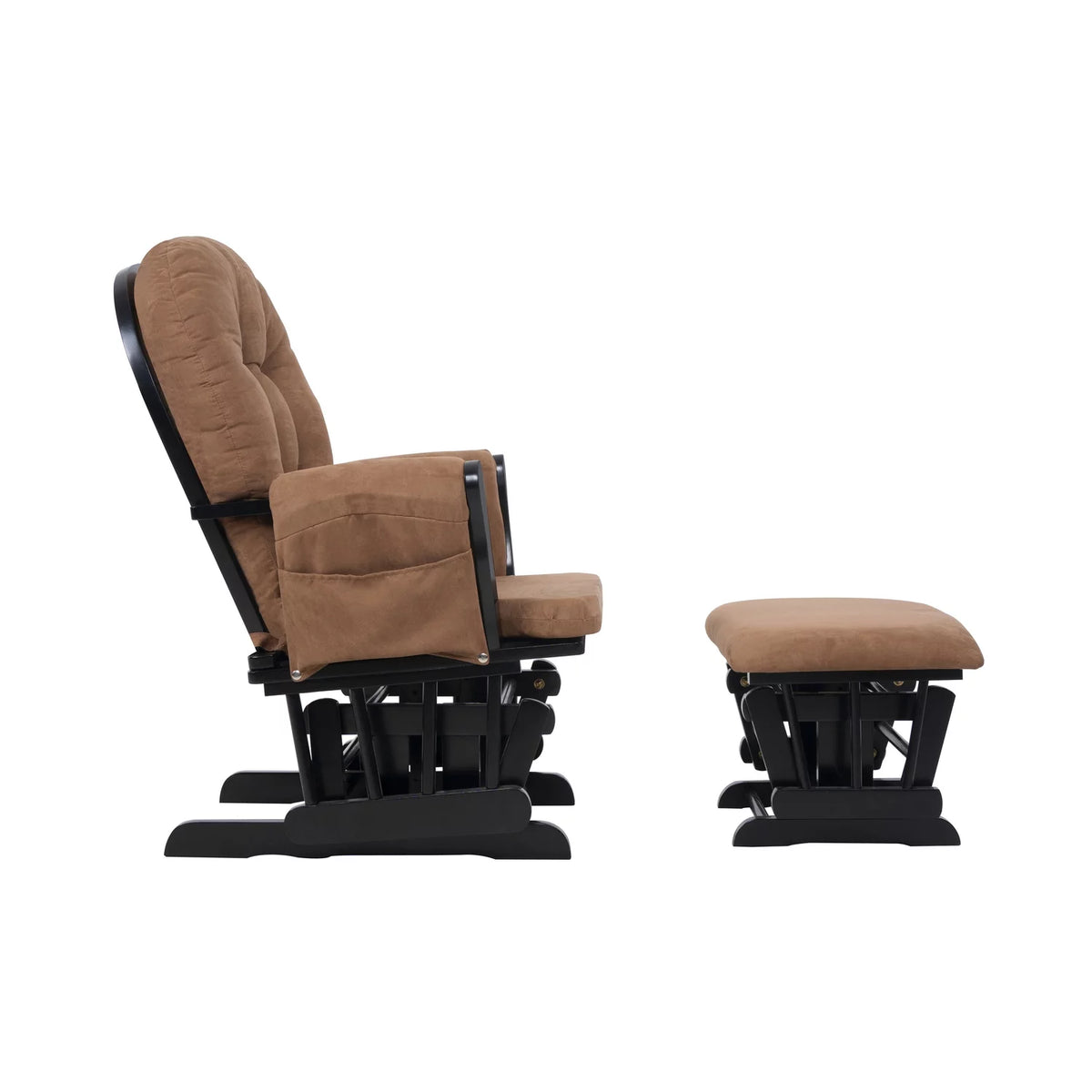 Upholstered Swivel Glider Rocker with Ottoman I10883