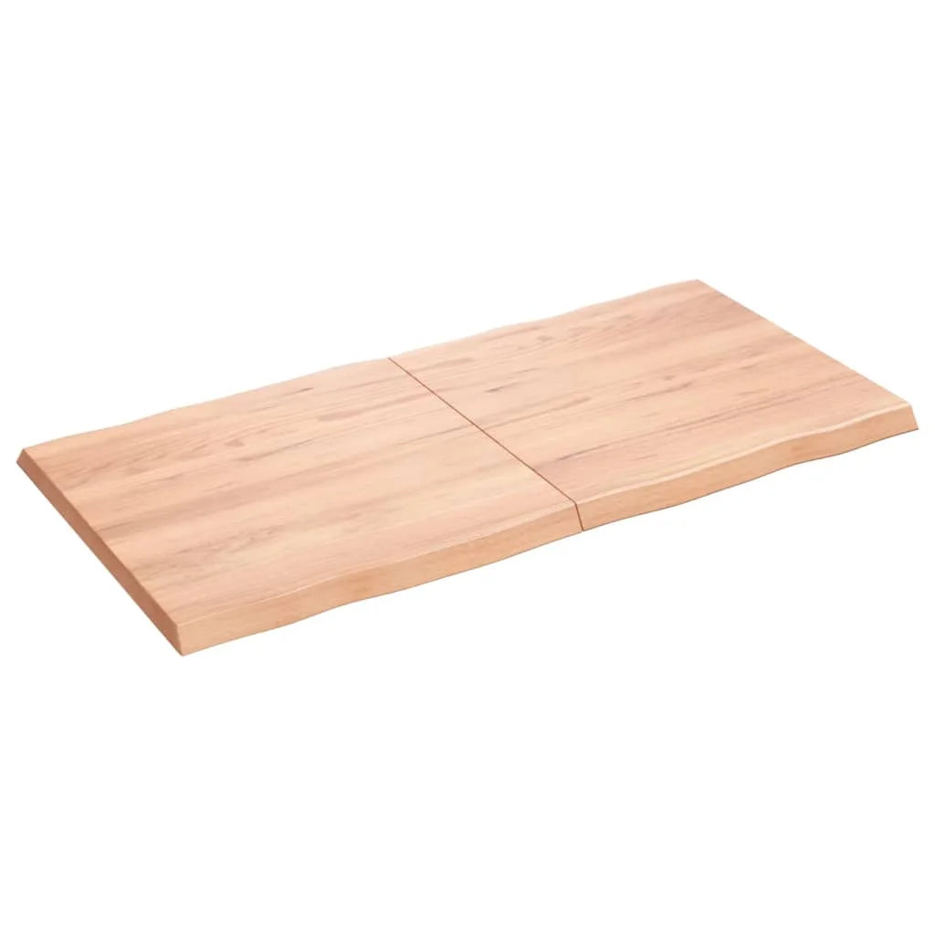 Light Brown Treated Solid Wood Live Edge Table Top V434