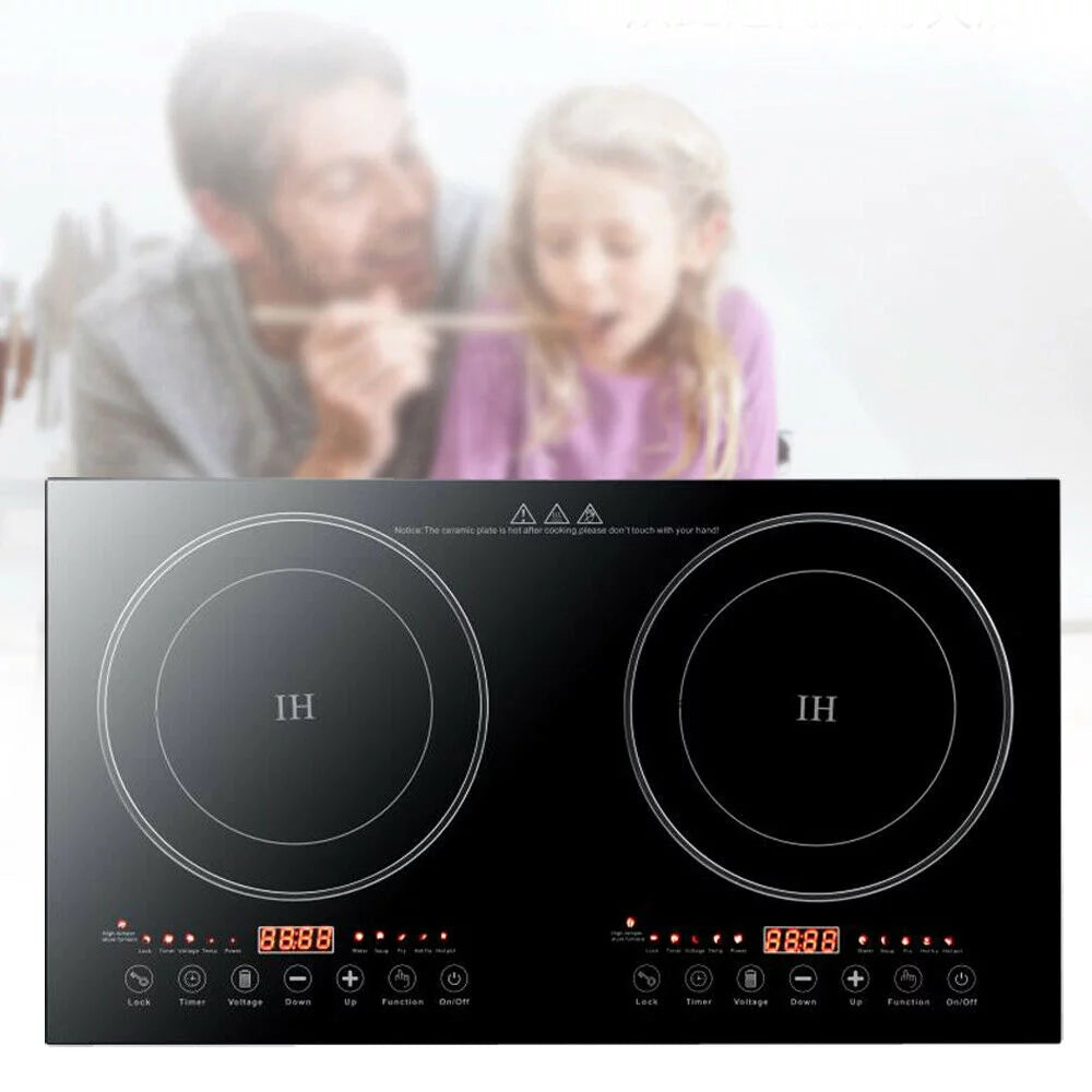 1200W Dual Burners Electric Cooktop Black W252548