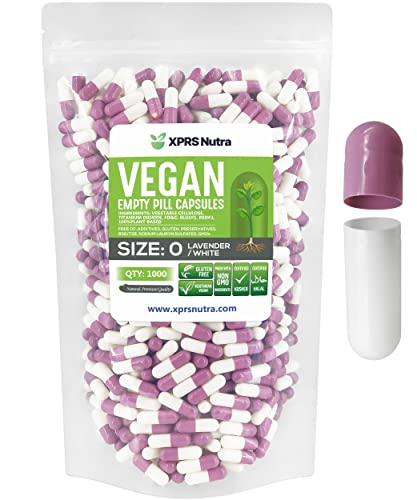 Size 0 Empty Vegan Capsules 1000 Count Lavender White Y6777