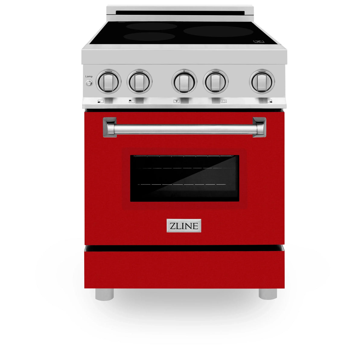 24 Inch 2.8 cu. ft. Induction Range with 3 Element Stove and Electric Oven in Red Matte Z606701