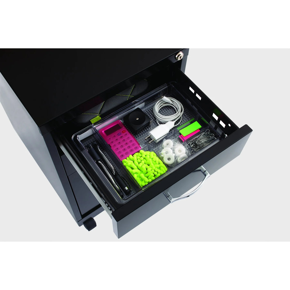 Black 3-Drawer Mobile File Cabinet U2223