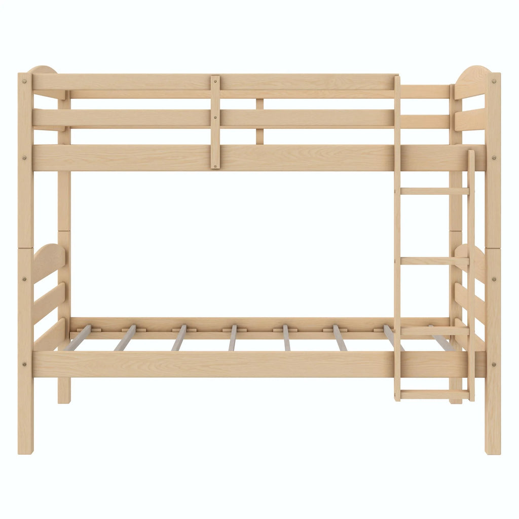 White Solid Wood Twin-over-Twin Convertible Bunk Bed G3640