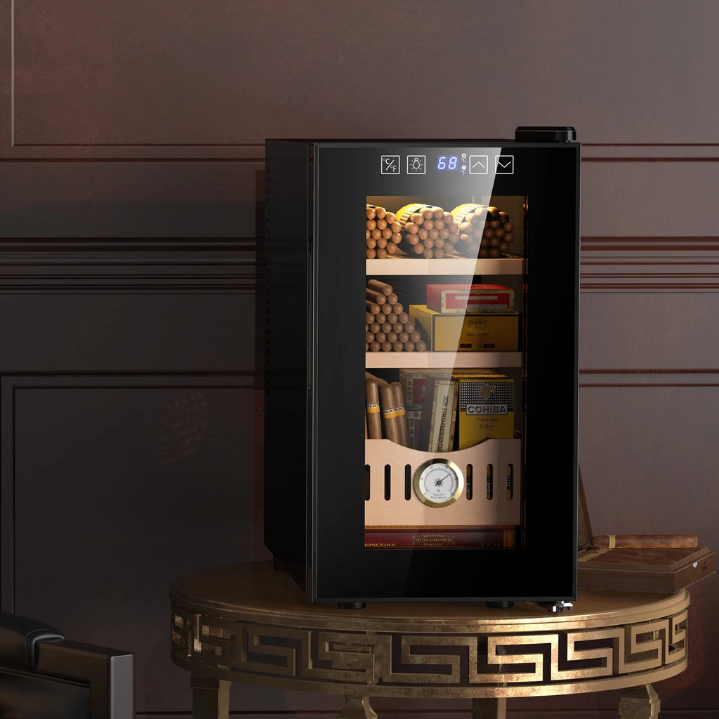 16L Electric Cigar Humidor Cabinet for 100 Counts with Digital Hygrometer Q7151