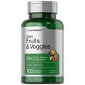 Vegetarian Non-GMO Gluten Free Fruits and Veggies Supplement Capsules 100 Count J914284