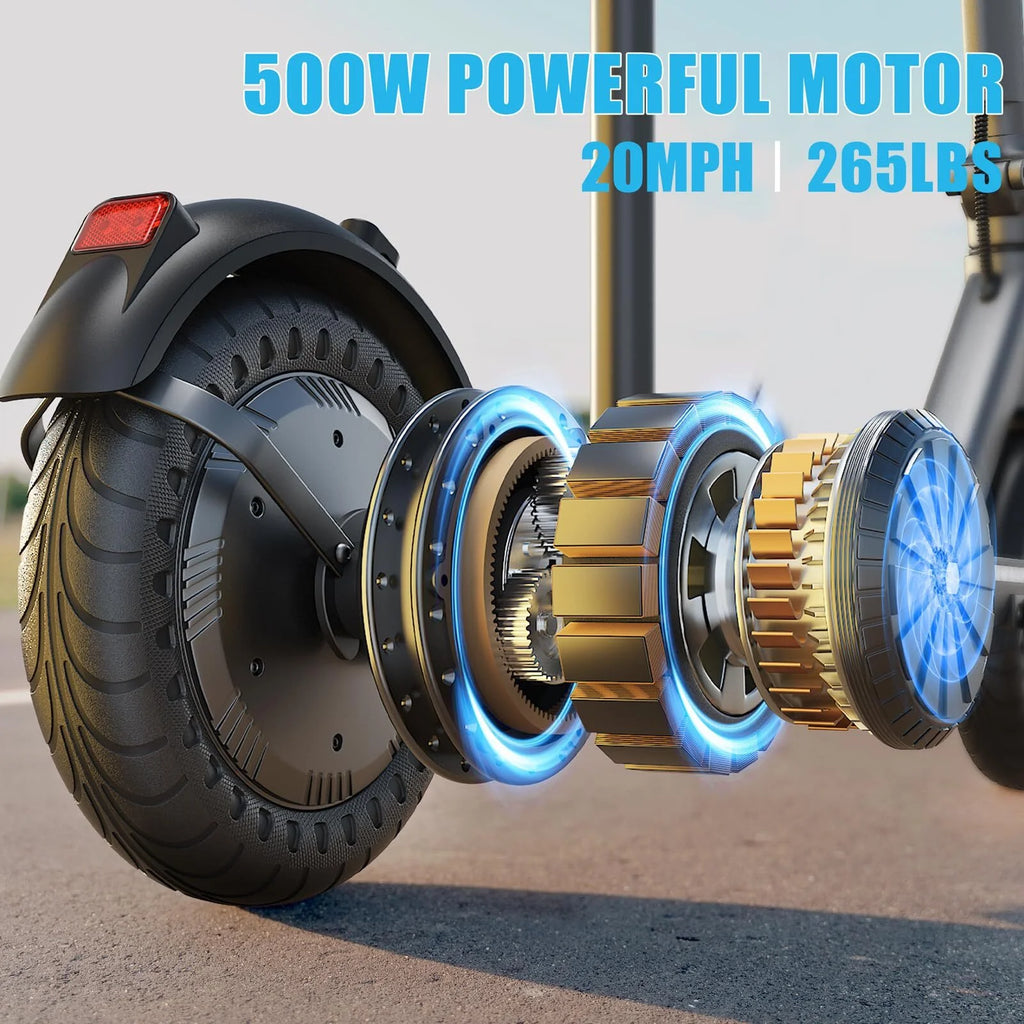 Electric Scooter Foldable 25 Miles Range 20 mph Silver K3922