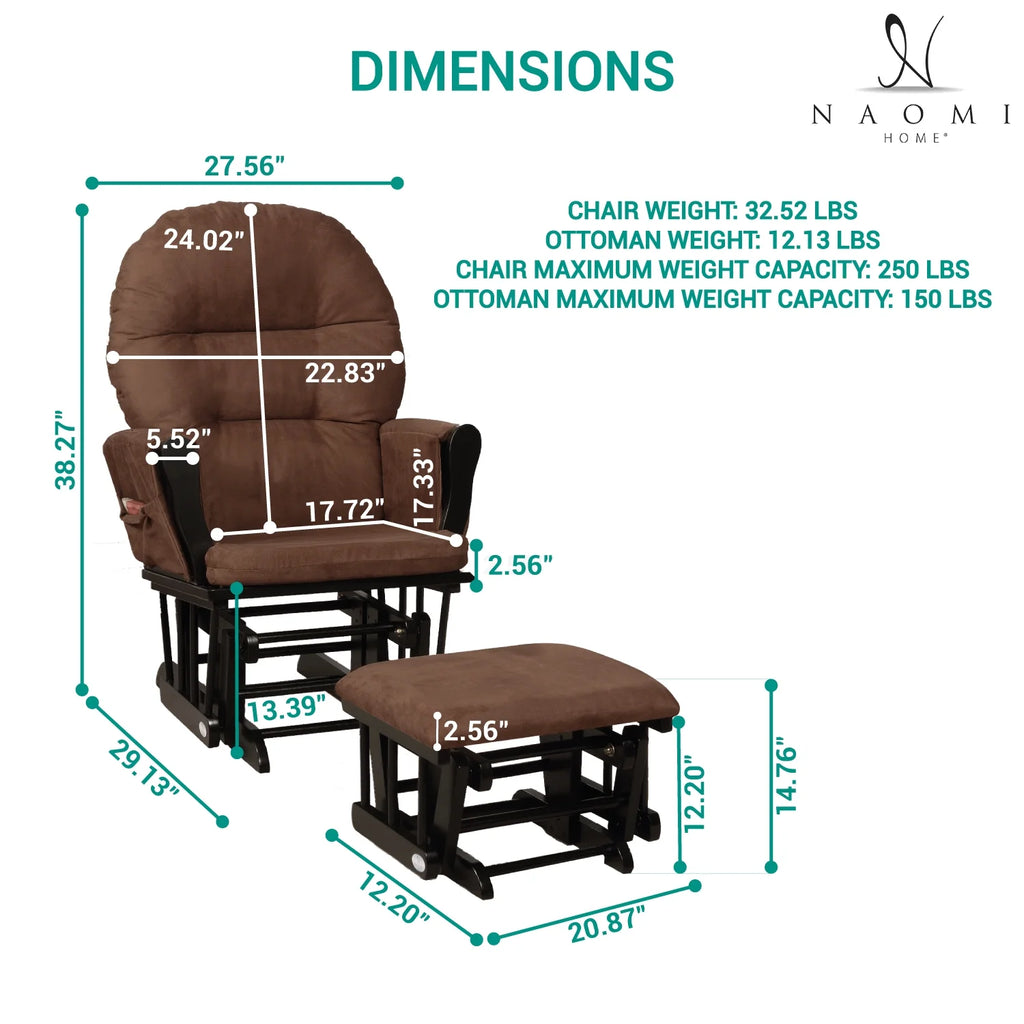Upholstered Swivel Glider Rocker with Ottoman I10883