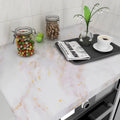 24"x160" White Gold Marble Peel and Stick Contact Paper A45042