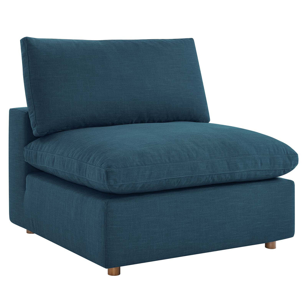 Down Filled Overstuffed 5 Piece Sectional Sofa Set in Azure I63435