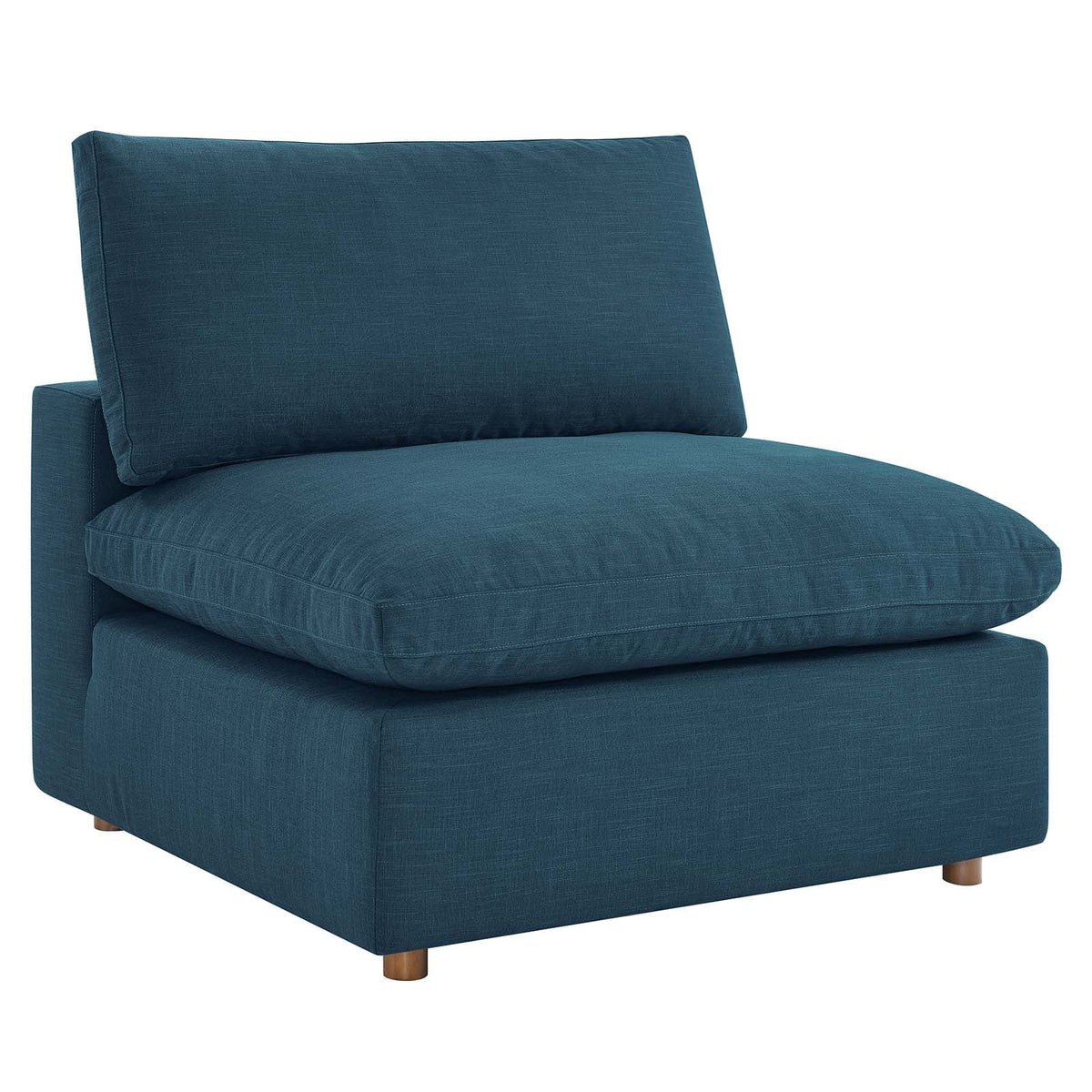 Down Filled Overstuffed 5 Piece Sectional Sofa Set in Azure I63435