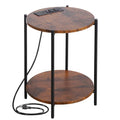 2 Tier Round Folding Side Table with Removable Tray L685
