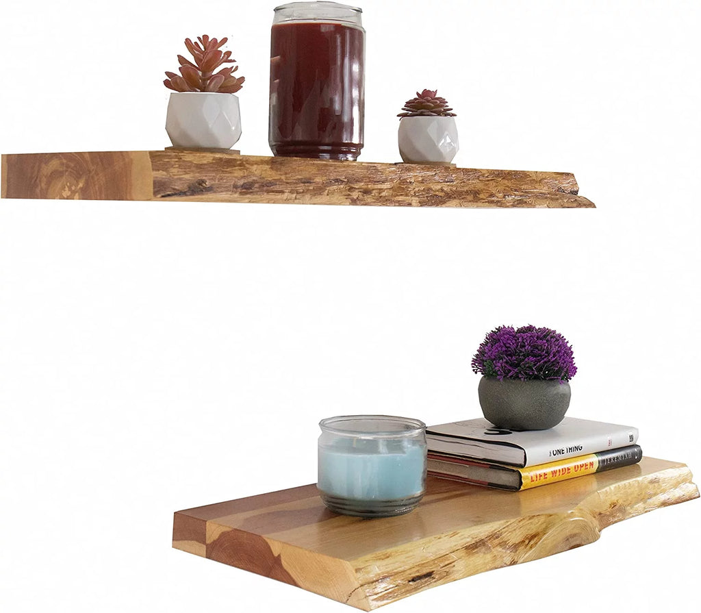 Rustic Wood Floating Shelves, Set of 2 L560818