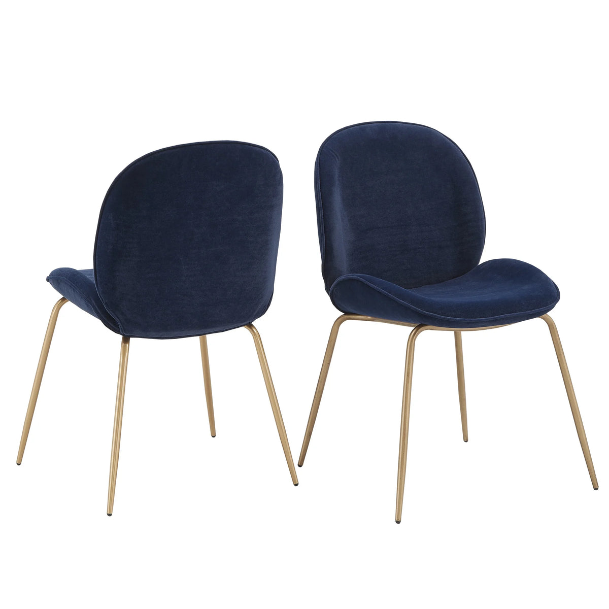Blue Velvet Upholstered Dining Chair Set of 2 H33446