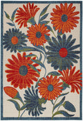 Ivory Multicolor 6' x 9' Area Rug N8612