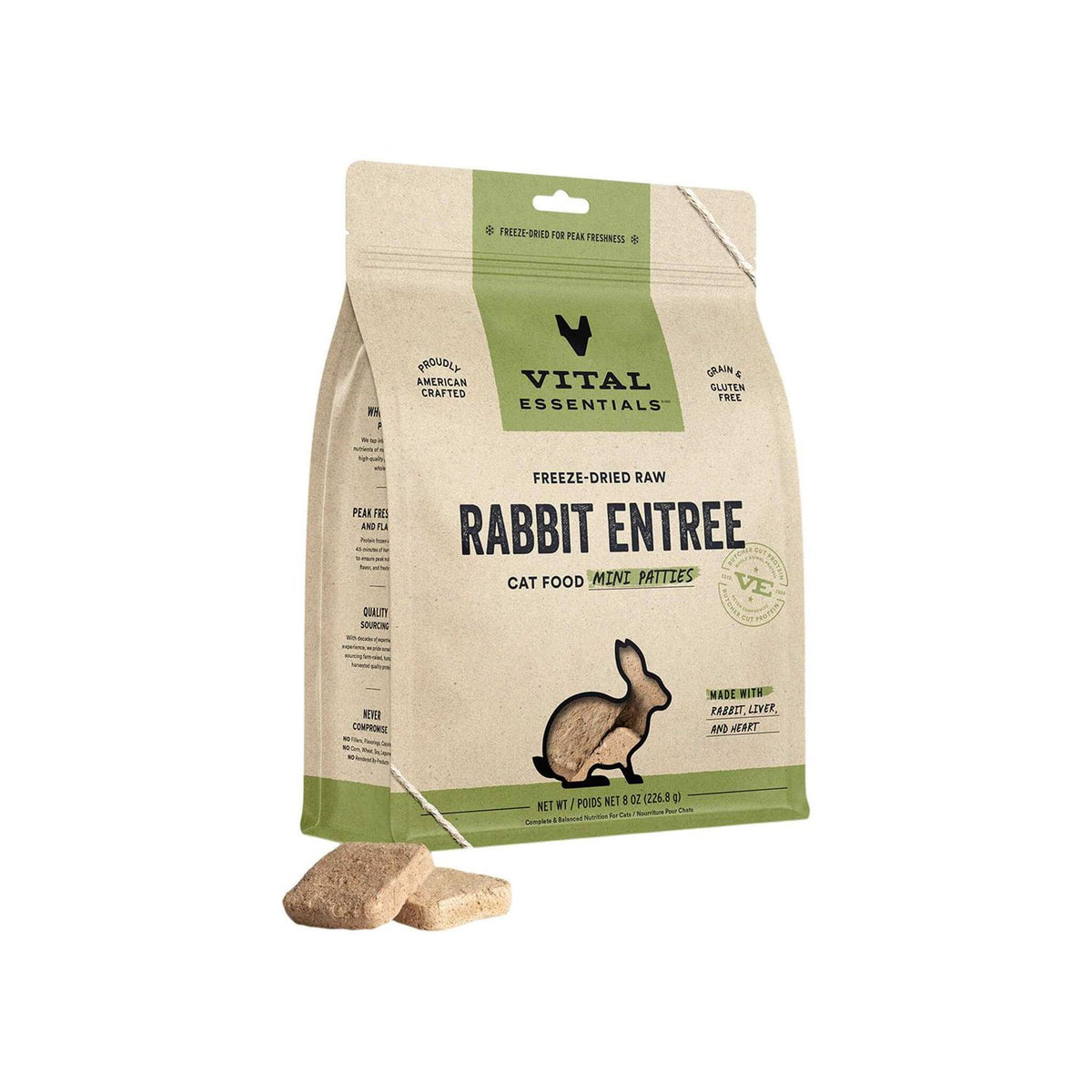 Freeze Dried Raw Rabbit Cat Food Mini Patties K191895