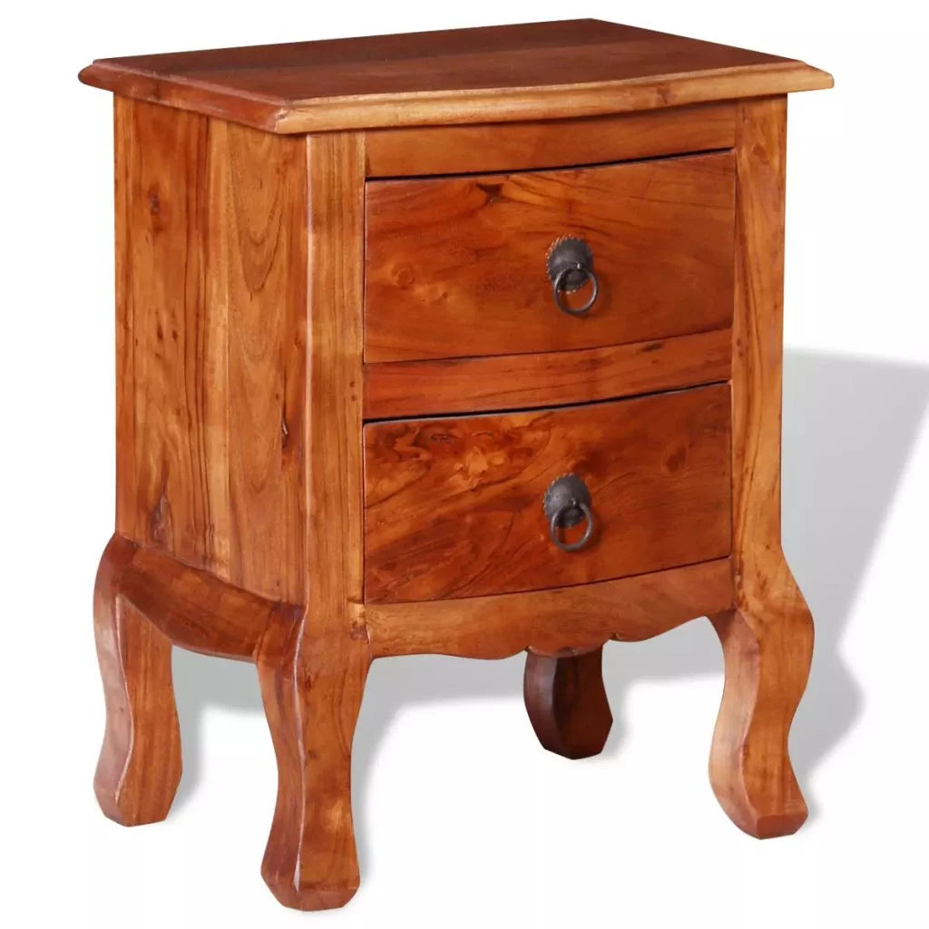 Nightstand with Drawers Acacia Wood F8366