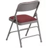 Burgundy Patterned Fabric Metal Folding Chair B102
