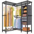 Heavy Duty L Shaped Clothing Rack Black H944