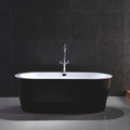 67 in. Acrylic Flatbottom Freestanding Bathtub in Black and White B810184