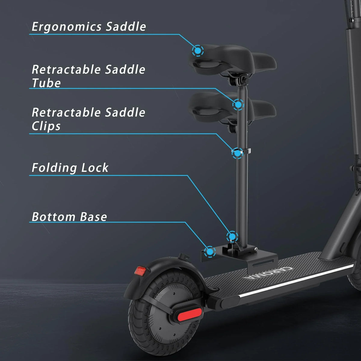 Electric Scooter Foldable 25 Miles Range 20 mph Silver K3922